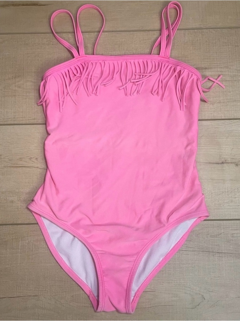 Girls' Joe Boxer Pink Fringe One-Piece Swimsuit - Kids Swim Large 10/12